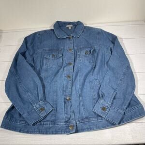Jessica London 18W Lightweight 100% Cotton Denim Jacket NWT